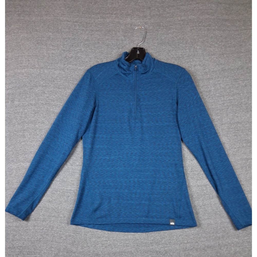 REI Womens Jacket M Blue 1/4 Zip Performance Baselayer Outdoor Gorp Hiking‎ PNW